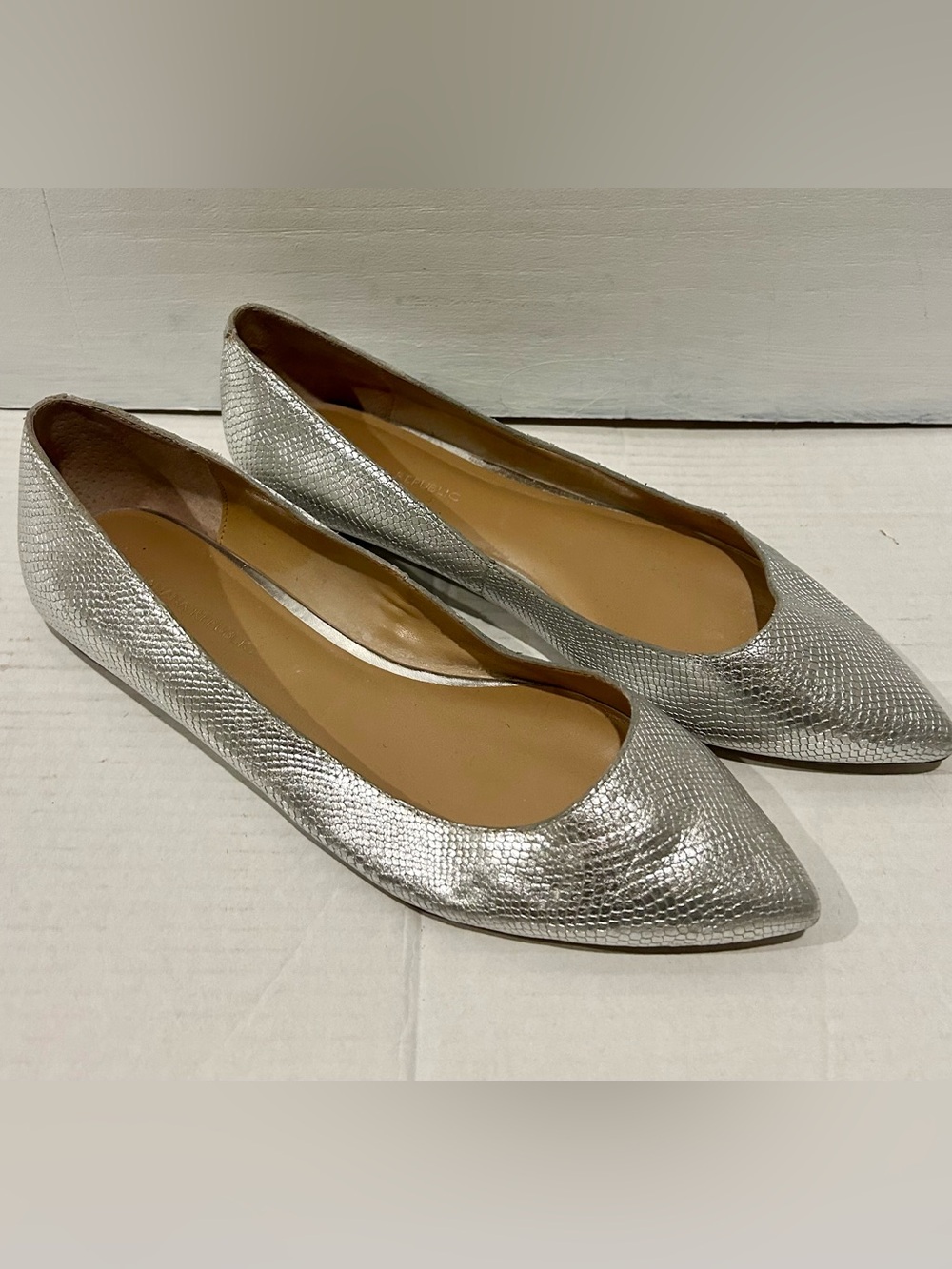 Banana Republic Silver Pointed-Toe Flats